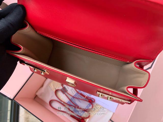 DELVAUX女包 比利時品牌 Tempete手袋 柔軟牛皮 德爾沃女手提包 Mini號手拎包 TP0020大紅  fcs1223